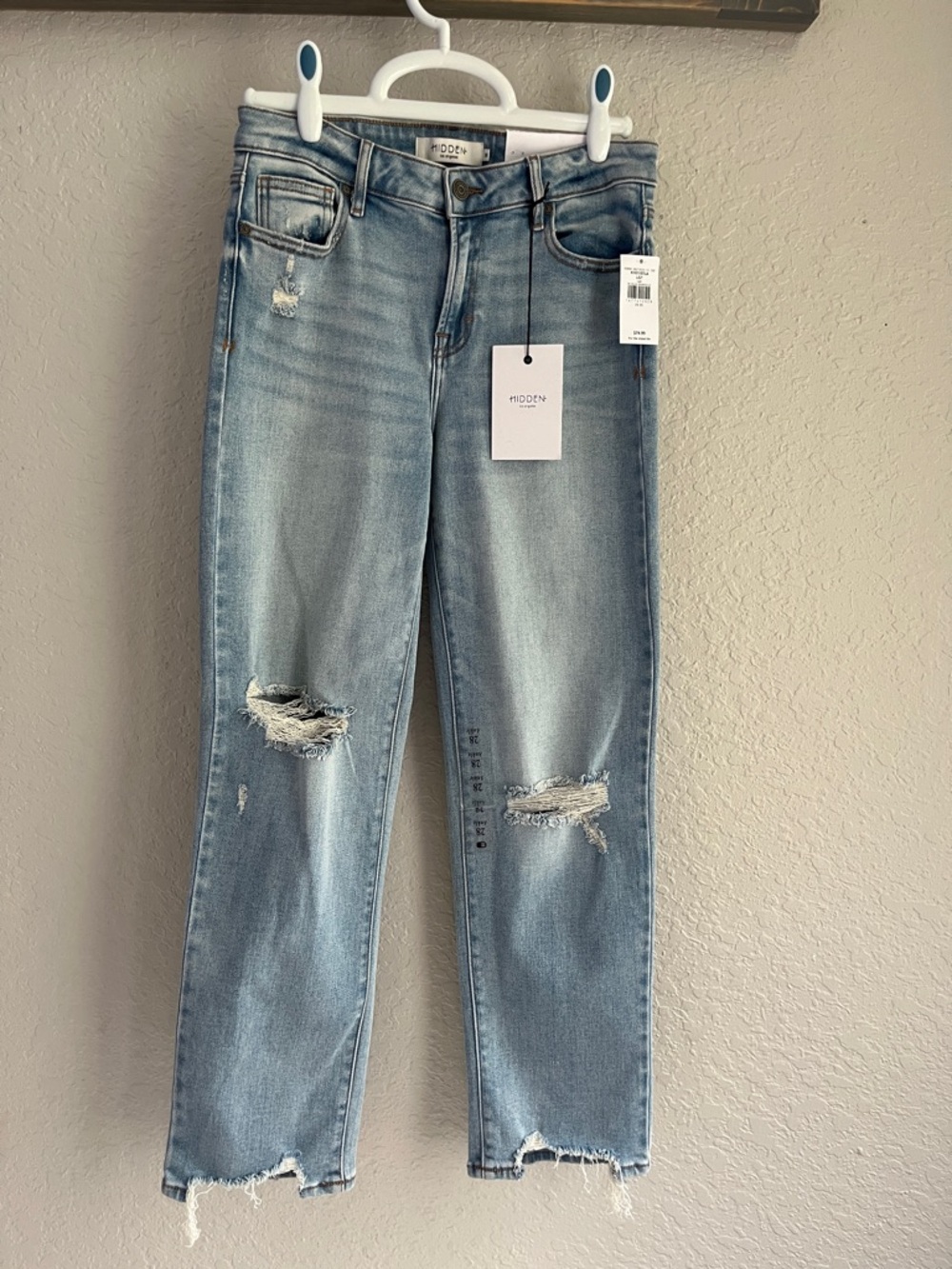 NWT Hidden Los Angeles Jeans Light Wash Chloe Cropped Straight
